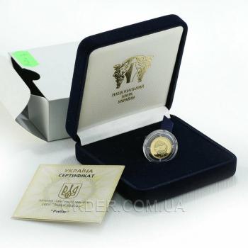 Золотая монета знака зодиака Рыбы