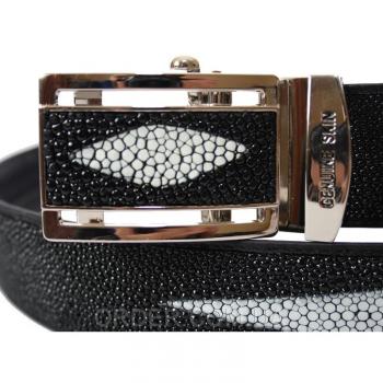 Мужской ремень из кожи ската (105 STB-B Black)