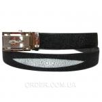 Мужской ремень из кожи ската (105 STB-SB Black)