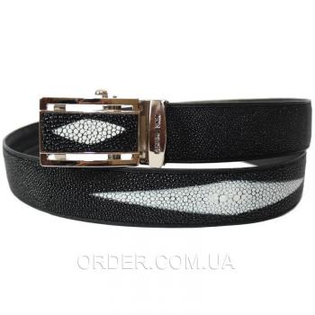 Мужской ремень из кожи ската (105 STB-B Black)