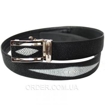 Мужской ремень из кожи ската (105 STB-B Black)
