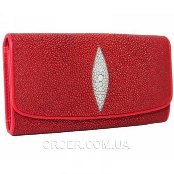 Женский кошелек из кожи ската (ST 52 Fire red)