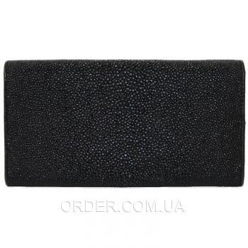 Женский кошелек из кожи ската (ST 52 Black)