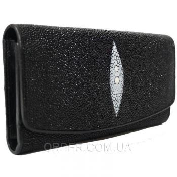 Женский кошелек из кожи ската (ST 52 Black)