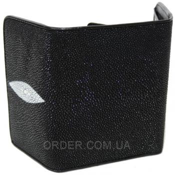 Женский кошелек из кожи ската (ST 63 Black)