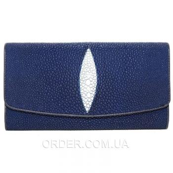 Женский кошелек из кожи ската (ST 52 Dark Blue)