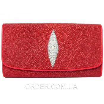 Женский кошелек из кожи ската (ST 52 Fire red)