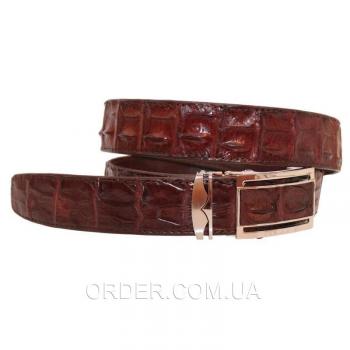 Мужской ремень из кожи крокодила (105 ALB-B Brown)