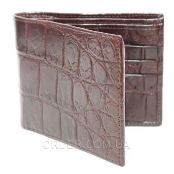 Портмоне из кожи сиамского крокодила (ALM 03 EX Brown)