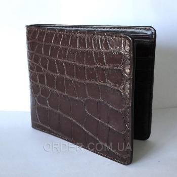 Мужской кошелек из кожи крокодила (ALM 03 B Brown)