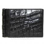 Зажим для купюр из кожи крокодила (ALNT 59B Black)
