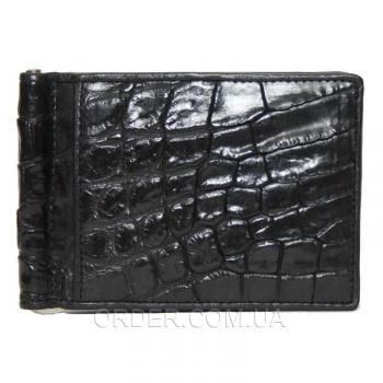 Зажим для купюр из кожи крокодила (ALNT 59B Black)