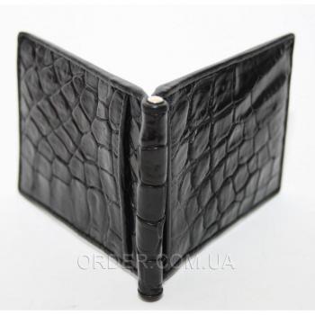 Зажим для купюр из кожи крокодила (ALNT 59B Black)