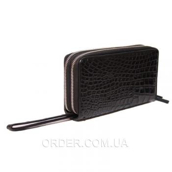 Сумка/кошелёк из кожи крокодила (ZAM 15 B Black)