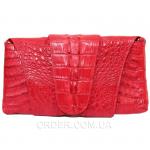 Женская сумка-клатч из кожи крокодила (FCM 320 Fire red)