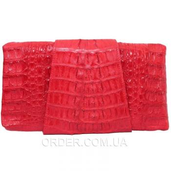 Женская сумка-клатч из кожи крокодила (FCM 320 Fire red)