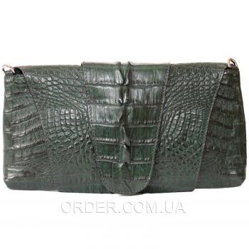 Женская сумка-клатч из кожи крокодила (FCM 320 Emerald Green)