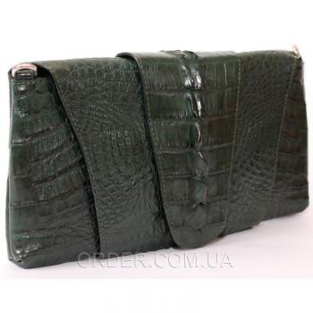 Женская сумка-клатч из кожи крокодила (FCM 320 Emerald Green)