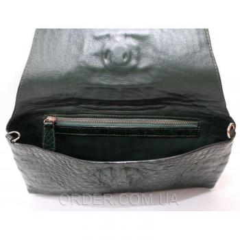 Женская сумка-клатч из кожи крокодила (FCM 320 Emerald Green)