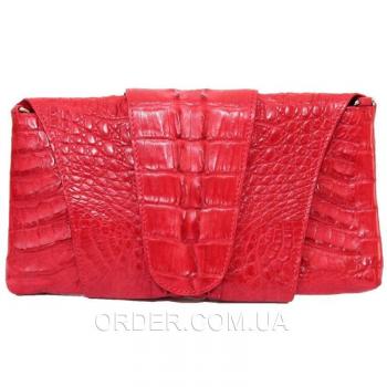 Женская сумка-клатч из кожи крокодила (FCM 320 Fire red)