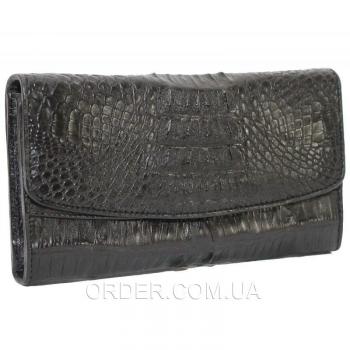 Женский кошелек из кожи крокодила (PCM 03 ST Black)