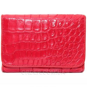 Женский кошелек из кожи крокодила (PCM 63 B Fire Red)