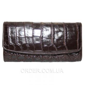 Женский кошелек из кожи крокодила (PCM 03 B Brown)
