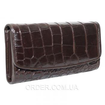 Женский кошелек из кожи крокодила (PCM 03 B Brown)