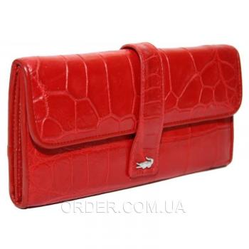 Женский кошелек из кожи крокодила (ALW 09 Red)
