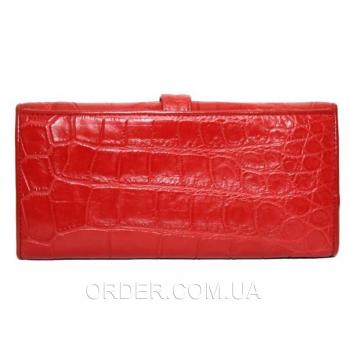 Женский кошелек из кожи крокодила (ALW 09 Red)