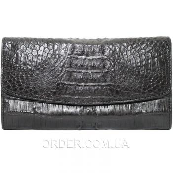 Женский кошелек из кожи крокодила (PCM 03 ST Black)