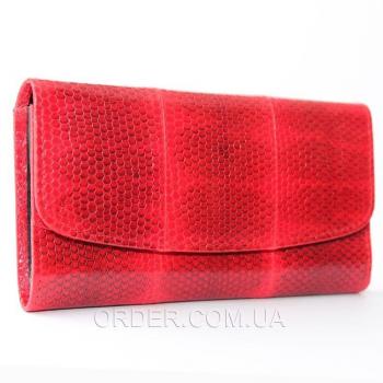Женский кошелек из кожи морской змеи (SN 52 Fire Red)