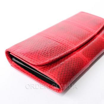 Женский кошелек из кожи морской змеи (SN 52 Fire Red)