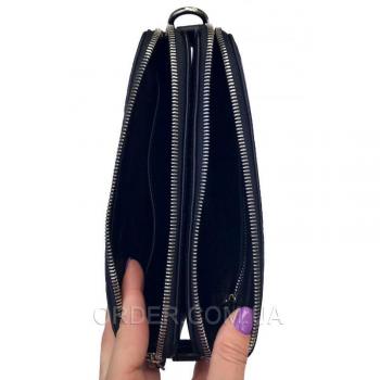 Мужская сумка из кожи крокодила (DCM 9021 Black)