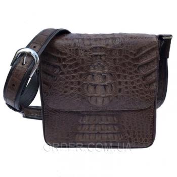 Мужская сумка из кожи крокодила (DCM 1608 Brown)