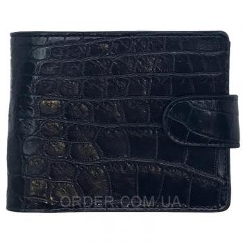 Мужское портмоне из кожи крокодила (ALM 03-3 B Black)