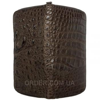 Купюрник на молнии из натуральной кожи крокодила (ZAM 11 EX TH Brown)