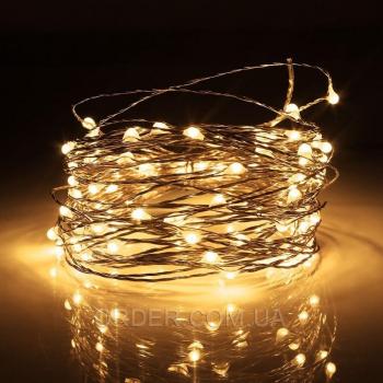 Светодиодная гирлянда на батарейках (10 метров) WARM