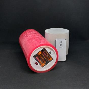 Напольная светодиодная свеча восковая Venus 20см красная