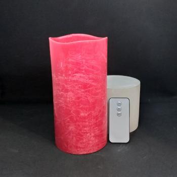 Напольная светодиодная свеча восковая Venus 20см красная