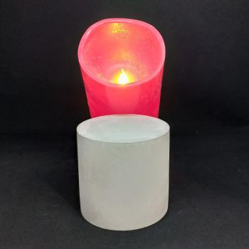 Напольная светодиодная свеча восковая Venus 20см красная