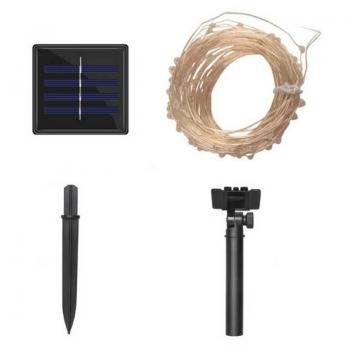 Светодиодная гирлянда уличная 100 LED на солнечной батарее (10 метров) WARM